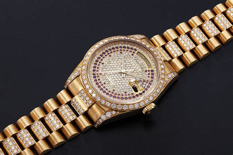 rolex gold and diamond set